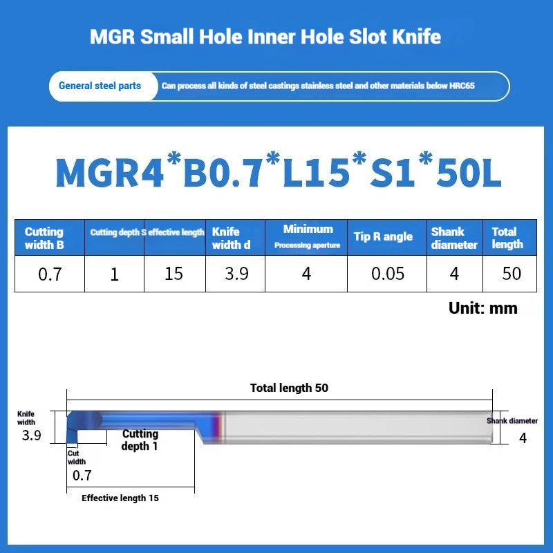 1134-MGR small bore groove cutter wear-resistant micro groove hook cutter CNC tungsten steel alloy small bore cutting groove turning tool Shandong Denso Pricision Tools Co.,Ltd.